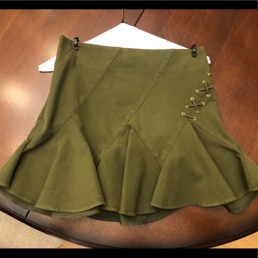 Derek Lam 10 Crosby Military Pleated Skirt SZ 0